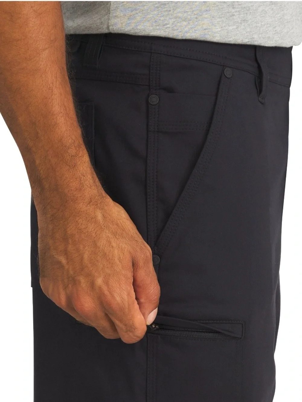 Wrangler Men's Black Flat-Front Performance Utility Shorts NWT Flex Waistband